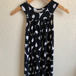 Black and white mini swing dress